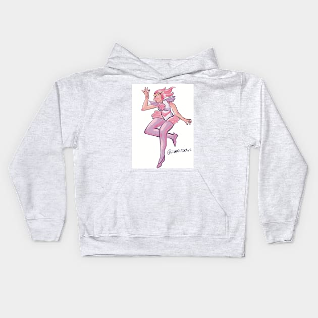 Magical Girl Kids Hoodie by DinoCatDraws